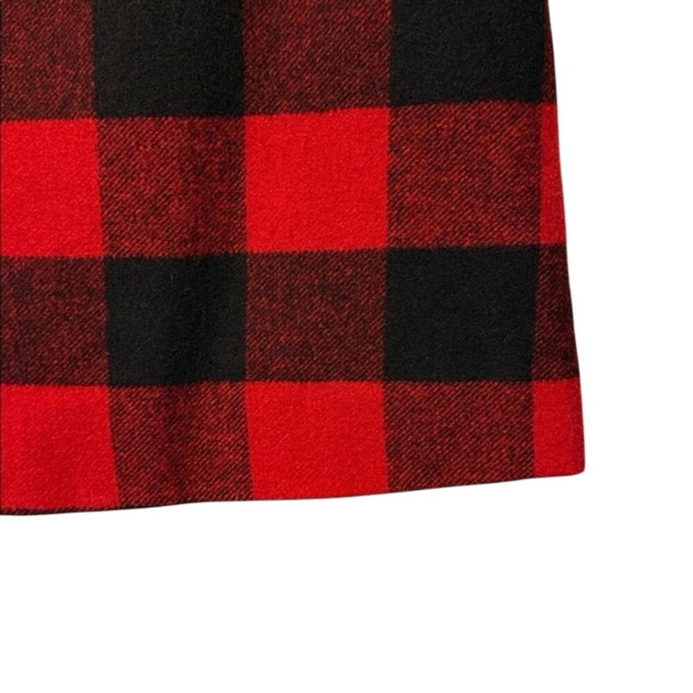 New J. CREW Buffalo Red Black Plaid Wool Blend Holiday Lined Mini Skirt Size 6 - Picture 3 of 6